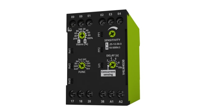 Level Monitoring Relay, 1 Phase, 3PST, 24 → 240V ac/dc, DIN Rail | V4LM4S30 24-240V AC/DC