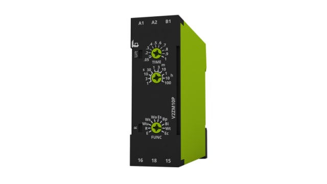 Veo Series DIN Rail Mount Timer Relay, 12 → 240V ac/dc, 1-Contact, 100h, 10-Function, SPDT | V2ZM10P 12-240V AC/DC
