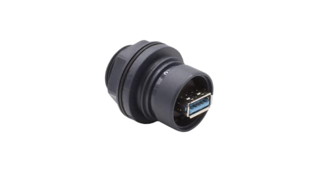 Bulgin Straight, Panel Female- 1 Port Type USB Type A to A IP69K, IP68, IP66 USB Connector USB 3.0 | PXP6042/AA3