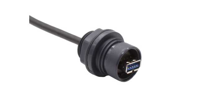 Bulgin Straight, Panel Female- 1 Port Type USB Type A to B IP69K, IP68, IP66 USB Connector USB 3.0 | PXP6043/A3