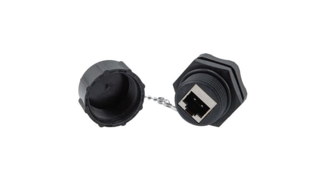 L-Com WBR Series 2 Port RJ45 Nickel Plated Brass, Cat6a | WBRJC6A-FF