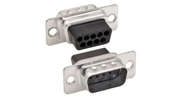 L-Com C&P 9 Way Straight 2.77 mm Pitch Through Hole D Sub Standard Connector, with Board Lock, Screw Lock Male | C&P9M