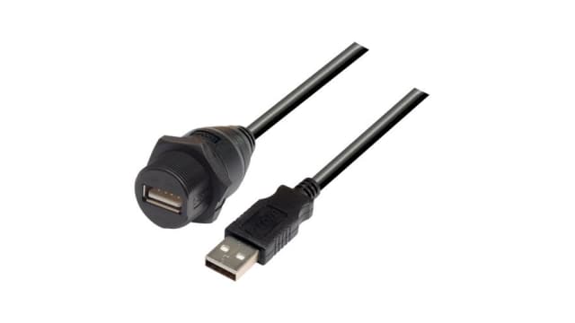 L-Com USB 2.0, Male USB A to Female USB A, 4.8Gbps, 300mm | WPUSBAX-03M