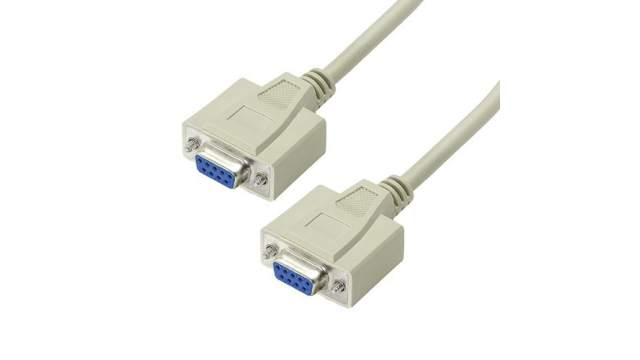 L-Com Female DB9 to Female DB9 Serial Cable, 5ft PVC, CRM Series | CRMN9FF-2.5