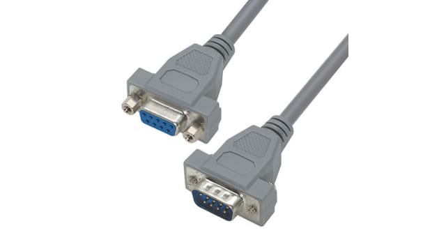 L-Com Male DB9 to Female DB9 Serial Cable, 5ft PVC, CSM Series | CSM9MF-5