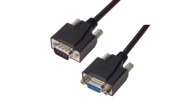 L-Com Male DB9 to Female DB9 Serial Cable, 5ft PVC, CSM Series | CSMNB9MF-2.5