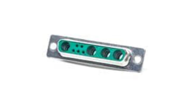 FCT from Molex 1731 5 Way Right Angle Panel Mixed Contact D Sub Connector Male 2.84 mm Pitch, with Threaded Insert | 173107-0540