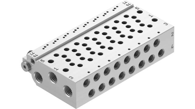 Festo VABM series 8 station G Manifold Base for use with VUVG-B Series Sub-Base Valves, 573438 | VABM-L1-10HW-G18-8-GR