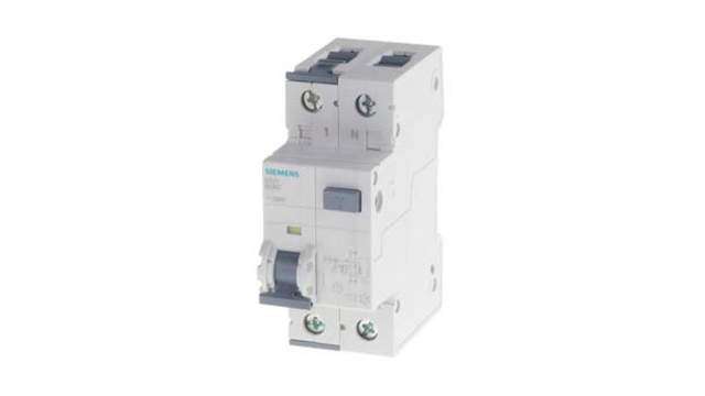 Siemens Residual Current Circuit Breaker with Overload Protection, 13 A Current Rating, 2-Pole, 30 mA Trip Sensitivity, | 5SU1354-6KK13