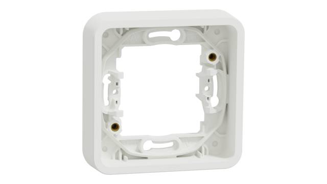 Schneider Electric Mureva Styl White Polycarbonate Back Box Mounting Frame, NF, IP55, Flush Mount, 1 Gangs 28 mm 84 mm | MUR39107