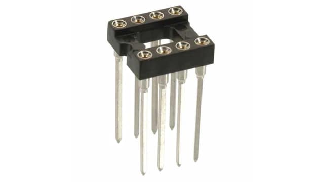 HARWIN 7.62 mm Pitch Vertical 8 Way, Through Hole Standard Pin Open Frame DIL Socket, 1A | D0808-42