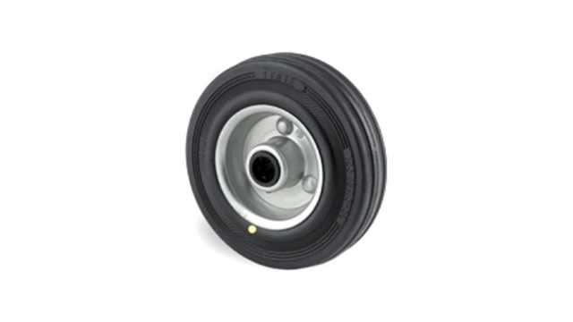 Tente Black Rubber Electric Conductive, Wheels for Industrial Castors, Load Capacity Tested According EN 12532 Trolley | DYR125x37-Ø12