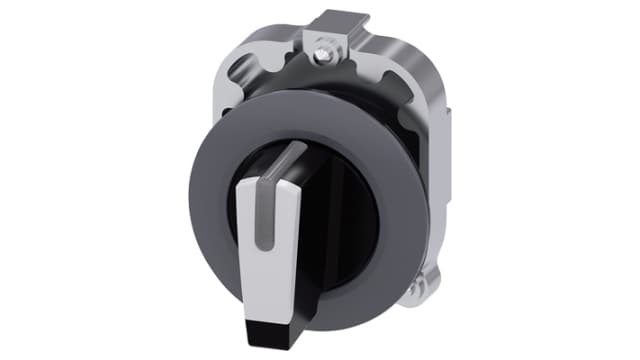 Siemens SIRIUS ACT 3SU10 Series 3 Position Selector Switch Head, 30mm Cutout, Black/White Handle | 3SU1062-2DL60-0AA0