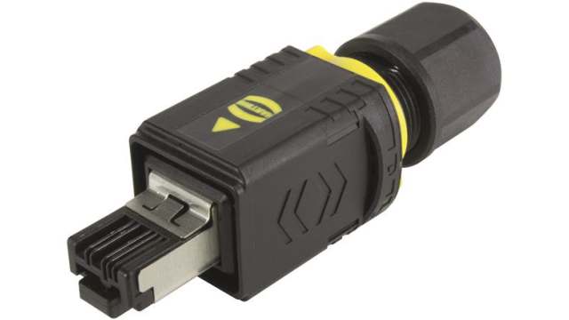 HARTING 09451 Series RJ45 Connector Male, Cable, Cat5 360° Shielded Straight 4 Port 1 Way | 09451451106