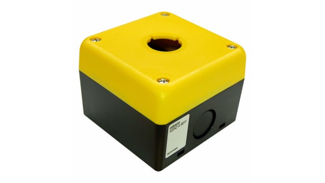 Omron Yellow Plastic A22N Push Button Enclosure - 1 Hole 22 mm Diameter | A22NZ-A-B01Y