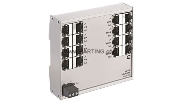 HARTING Ha-VIS eCon 2000 Series DIN Rail Industrial Hub, 16, 100Mbps Transmission, 48 V dc | 24020160000