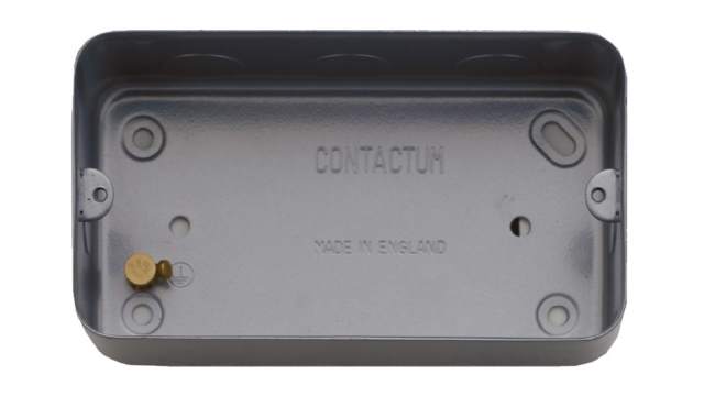 Contactum Grey Steel Back Box, BS, 2 Gangs 35 mm | CLA3090