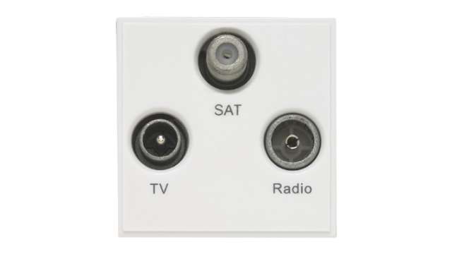 Contactum SAT, TV White Female 3 Outlet TV Aerial Connector, Wall | E1160W