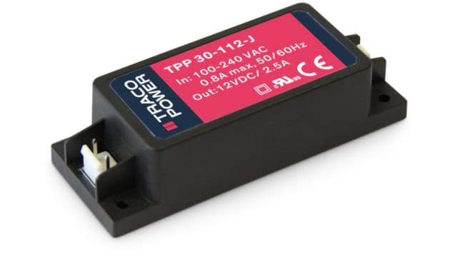 TRACOPOWER AC-DC Power Supply, TPP 30-112-J, 12V dc, 2.5A, 30W, 1 Output, 120 → 370 V dc, 85 → 264 V ac | TPP 30-112-J