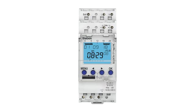 Theben Digital SELEKTA 171 Top3 DIN Rail Time Switch, 1-Channel 230 V | SELEKTA 171 RC TOP 3