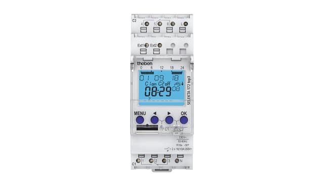 Theben Digital SELEKTA 172 Top3 DIN Rail Time Switch, 1-Channel 230 V ac | SELEKTA 172 TOP 3