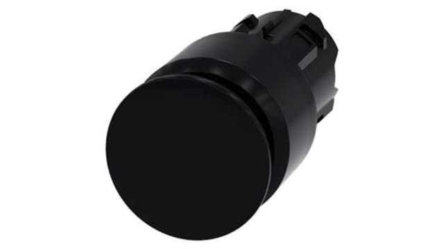 Siemens 3SU1 Series Black Latching Push Button Head, 22 mm Cutout, IP69K, IP67, IP66 | 3SU1000-1AA10-0AA0