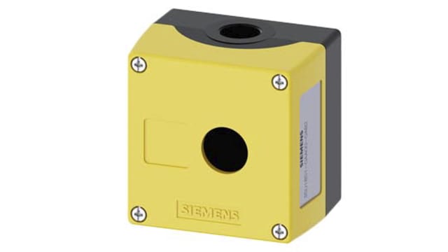 Siemens Yellow Metal SIRIUS ACT 3SU18 Push Button Enclosure - 1 Hole 22 mm Diameter | 3SU1851-0AA00-0AB2