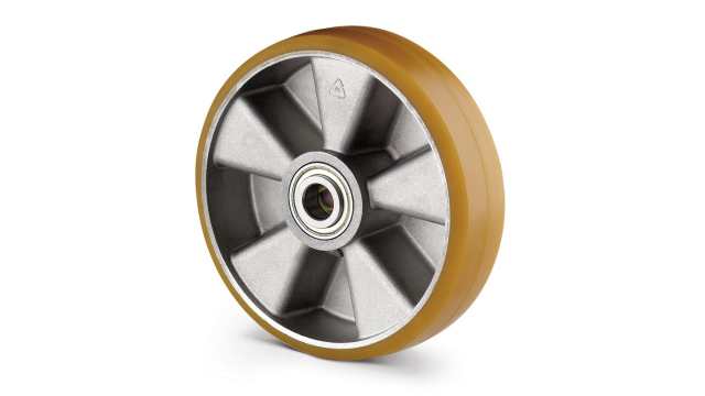 Tente Yellow Polyurethane Corrosion Resistant Trolley Wheel, 1600 kg | ITP160X50-20 R25 convex 92 shore