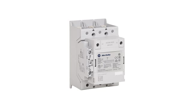 Allen Bradley 100-E Contactor, 24/60 V dc Coil, 3-Pole, 116 A, 55 kW 60 V dc, 1 NO/1 NC, 400V ac | 100-E116KJ11L