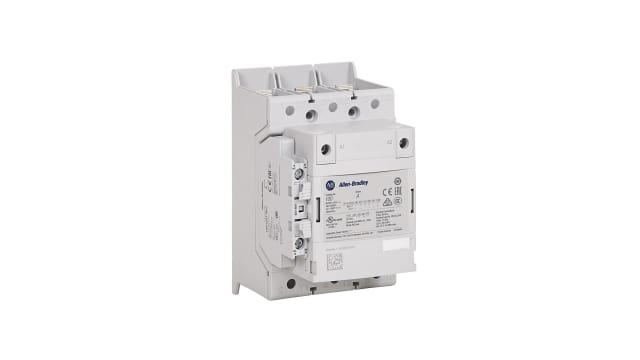 Allen Bradley 100-E Contactor, 24/60 V dc Coil, 3-Pole, 146 A, 75 kW 60 V dc, 1 NO/1 NC, 400V ac | 100-E146KJ11L