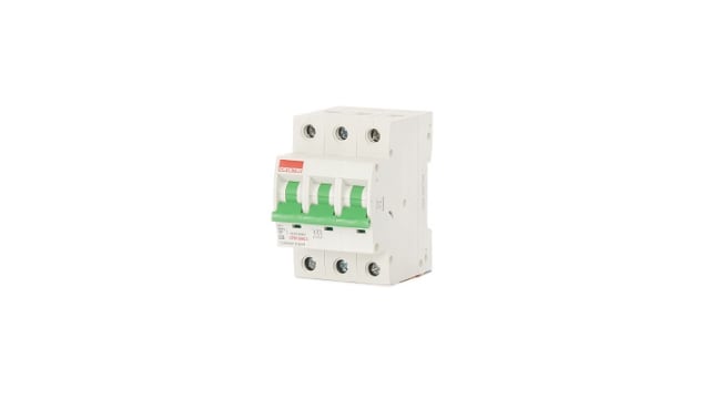 Contactum Miniature Circuit Breaker, 3-Pole, 6 A, Type C, 415 V ac AC, 10 kA Breaking Capacity | CPB1006C3