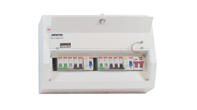 Contactum 12 Steel Consumer Unit, 100 A, BS EN 61439-3 Defender | DDS12188MS-P01