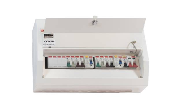 Contactum 14 Steel Consumer Unit, 100 A, BS EN 61439-3 Defender | DDS14188MS-P01