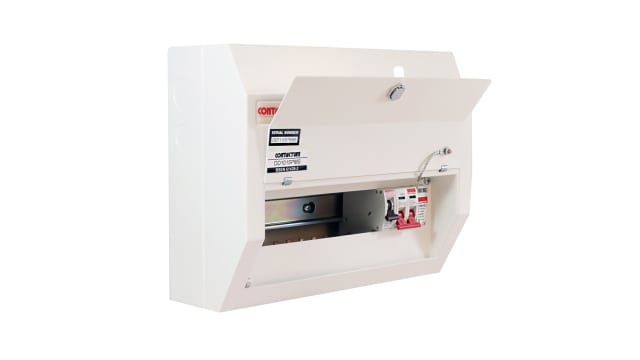 Contactum 10 Steel Consumer Unit, 100 A, BS EN 61439-3 IP4X Defender | DD101SPMS