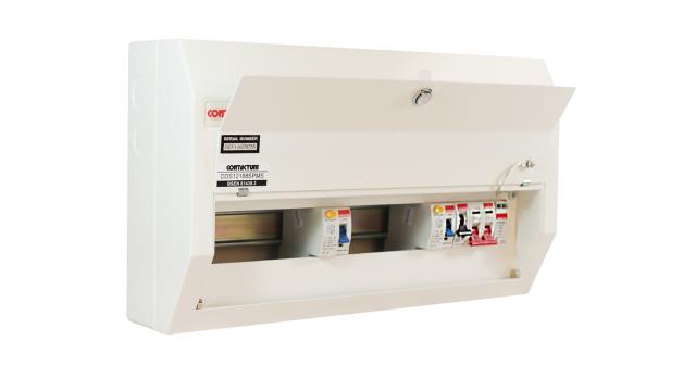 Contactum 12 Steel Consumer Unit, 100 A, BS EN 61439-3 Defender | DDS12188SPMS