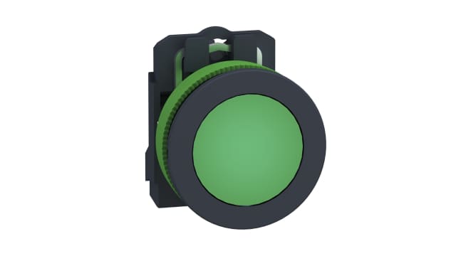 Schneider Electric, Harmony, Flush Mount Green Universal LED Pilot Light, 30mm Cutout, Round, 100 → 132V ac | XB5FVG3