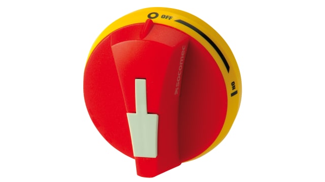 Socomec Yellow, Red Rotary Handle, 45 mm, SIRCO Series | 147B5111
