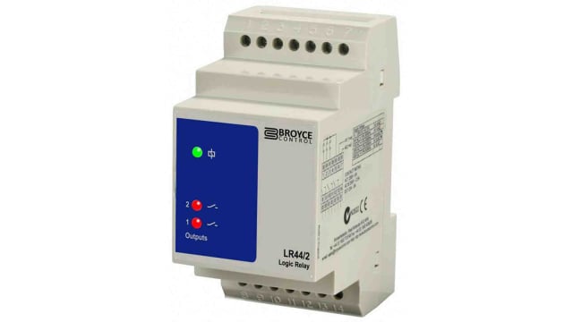 Broyce Control Voltage Monitoring Relay, 2 x SPNO, DIN Rail | LR44/2 100-230V AC/DC