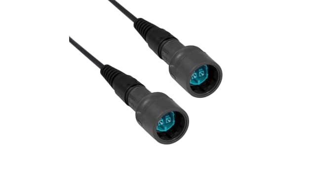 Bulgin OM3 Multimode Fibre Optic Cable, 125 μm Polyolefin, Aqua, 5 m | PXF6054AAA