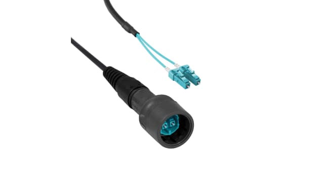 Bulgin OM3 Multimode Fibre Optic Cable, 125 μm Polyolefin, Aqua, 10 m | PXF6050AAB