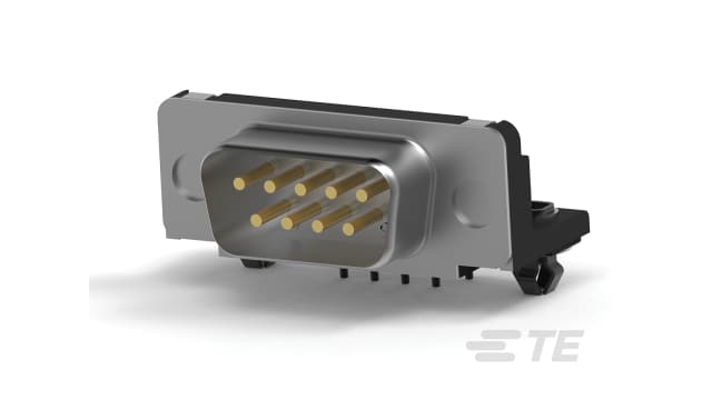 TE Connectivity Not Found 9 Way Right Angle 2.74 mm Pitch Through Hole D-Sub Connector Male | 747840-4