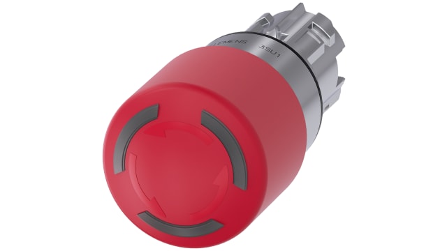 Siemens SIRIUS ACT 3SU10 Series, Twist Release, Emergency Stop Push Button Head | 3SU1051-1GB20-0AA0