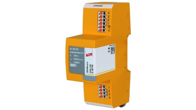 Dehn, DVR 2 BY S Surge Arrester 150V Maximum Voltage Rating 0.01 kA Maximum Surge Current Surge Arrester | DVR 2 BY S 150 FM