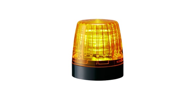 Patlite NE-A Series Amber Steady Beacon, 24 V dc, Surface Mount, LED Bulb, IP65 | NE-24A-Y