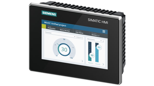 Siemens SIMATIC Series HMI Panel - 7 in, TFT Display, 800 x 480 pixel | 6AV2128-3GB06-0AX1