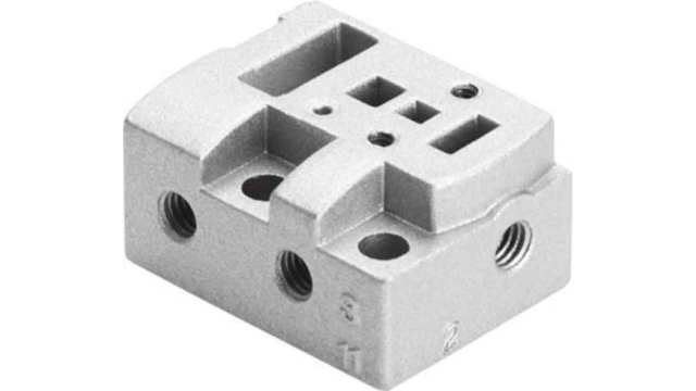 Festo MHA1 series 2 station Sub-Base for use with Manifold Block Valves MHA1-...-HC/TC, 197183 | MHA1-AS-3-M3