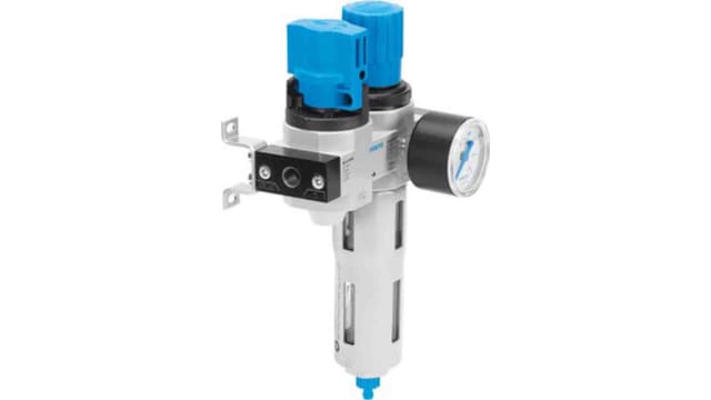 Festo 1/8 in G FRL, Automatic Drain, 40 μm Filtration Size - Yes | LFR-1/8-D-MINI-KC-A
