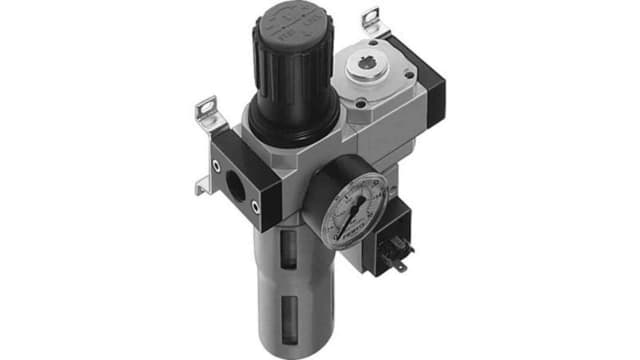 Festo 1/2 in G FRL, Automatic Drain, 40 μm Filtration Size - Yes | LFR-1/2-D-MIDI-KE-A