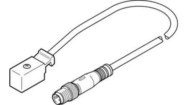 Festo, KMYZ Series, For Use With Vacuum Generators VAD-MYB, VADMI and Multi-pin Distributor MPV, VADM | KMYZ-2-24-M8-0,5-LED