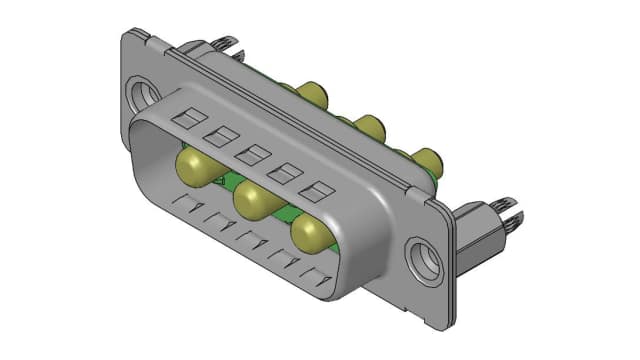 FCT from Molex 173107 3 Way Straight PCB D-Sub Connector Female 6.86 mm Pitch, with 4 to 40 Screw Lock | FM3W3P-1410 / 1731071426